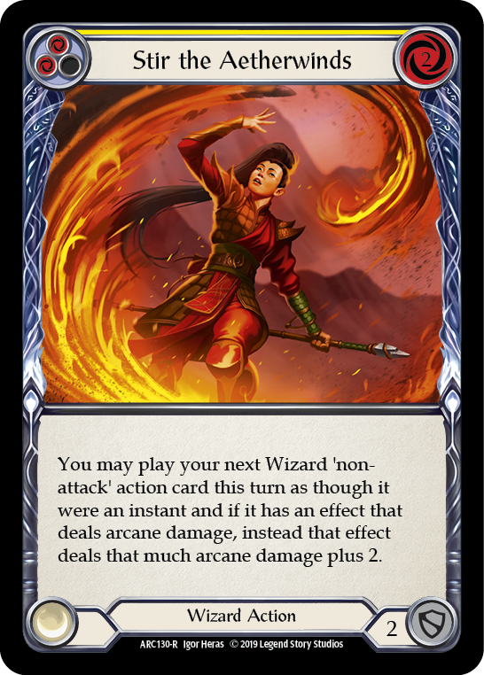 Stir the Aetherwinds (Yellow) [ARC130-R] (Arcane Rising)  1st Edition Rainbow Foil | Gam3 Escape