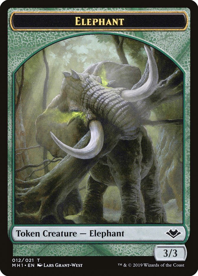 Zombie (007) // Elephant (012) Double-Sided Token [Modern Horizons Tokens] | Gam3 Escape