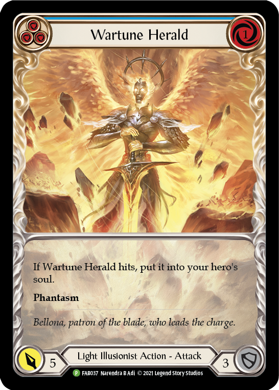 Wartune Herald (Blue Extended Art) [FAB037] (Promo)  Rainbow Foil | Gam3 Escape