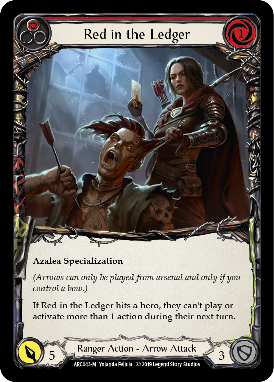 Red in the Ledger [ARC043-M] (Arcane Rising)  1st Edition Rainbow Foil | Gam3 Escape