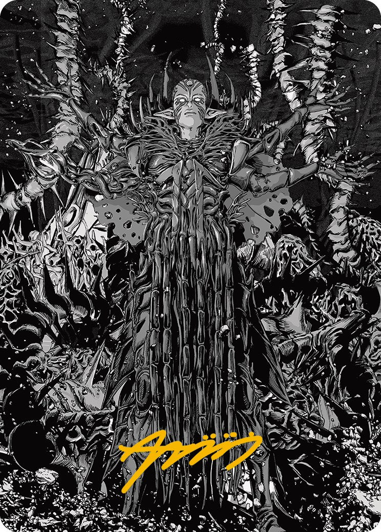 Nissa, Ascended Animist Art Card (Gold-Stamped Signature) [Phyrexia: All Will Be One Art Series] | Gam3 Escape