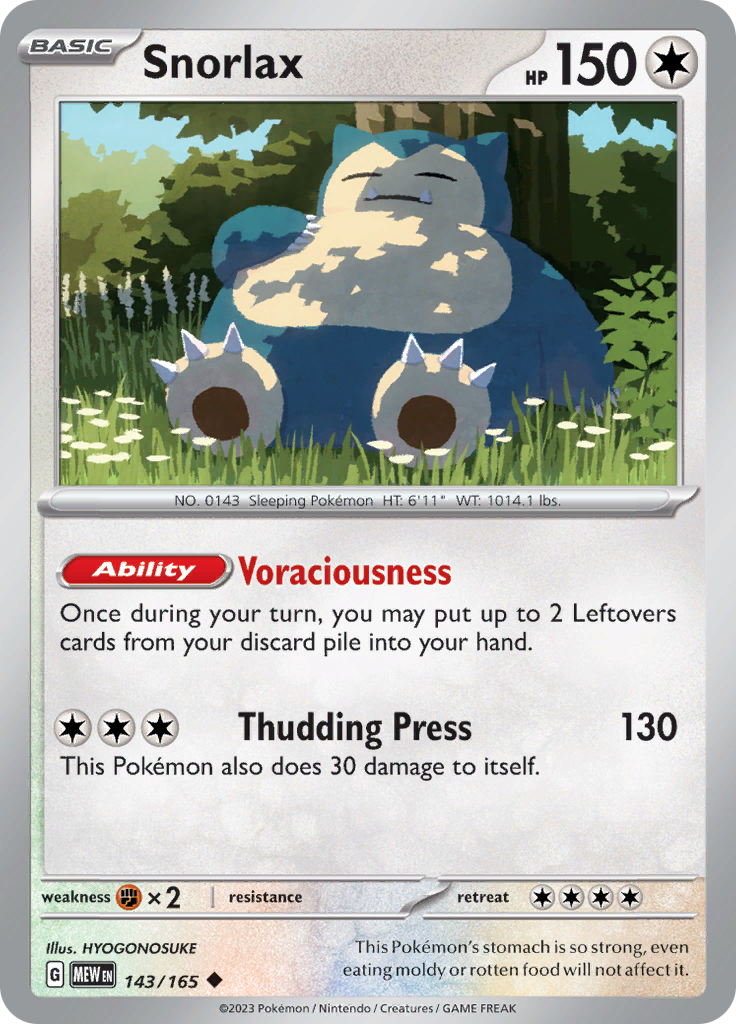 Snorlax (143/165) [Scarlet & Violet: 151] | Gam3 Escape