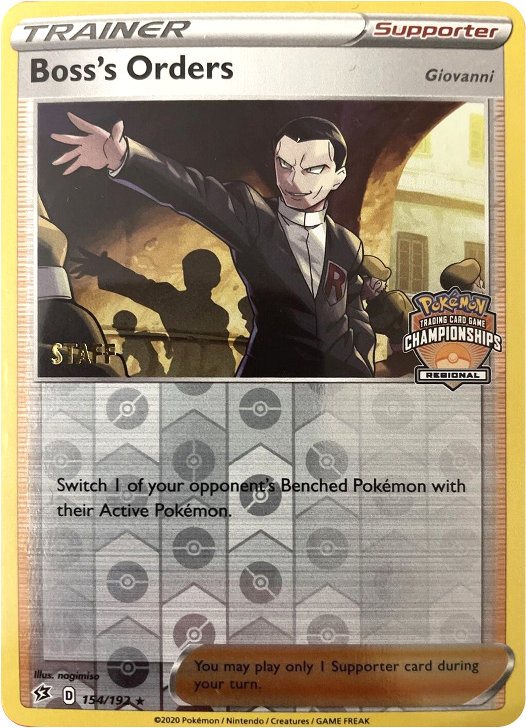 Boss's Orders (154/192) (Staff Regional Championships) [League & Championship Cards] | Gam3 Escape