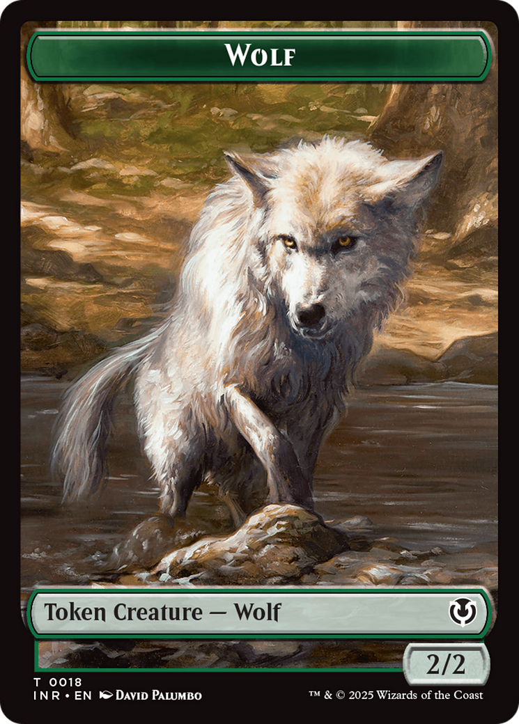 Wolf (0018) // Emblem - Arlinn, Embraces by the Moon Double-Sided Token [Innistrad Remastered Tokens] | Gam3 Escape