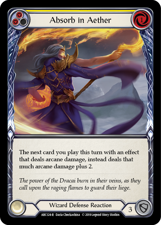 Absorb in Aether (Yellow) [ARC124-R] (Arcane Rising)  1st Edition Rainbow Foil | Gam3 Escape
