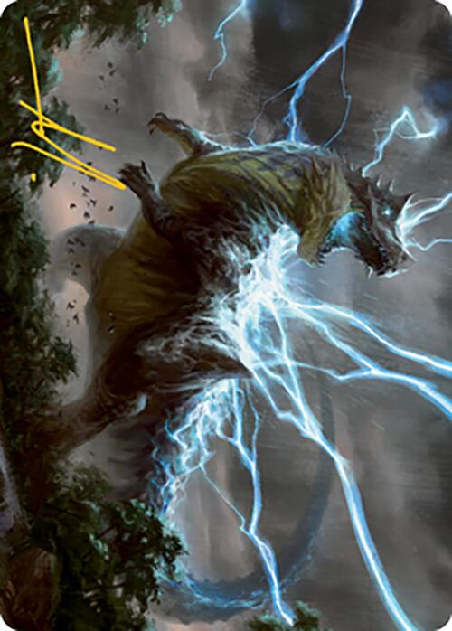 Thrasta, Tempest's Roar Art Card (41) (Gold-Stamped Signature) [Modern Horizons 2 Art Series] | Gam3 Escape