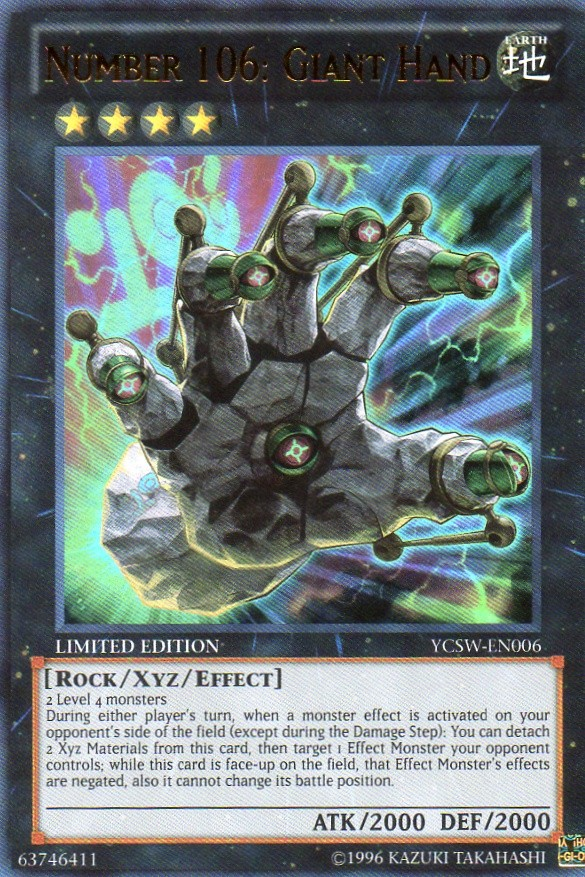 Number 106: Giant Hand [YCSW-EN006] Ultra Rare | Gam3 Escape
