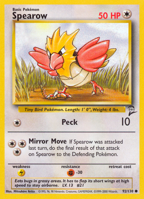Spearow (92/130) [Base Set 2] | Gam3 Escape