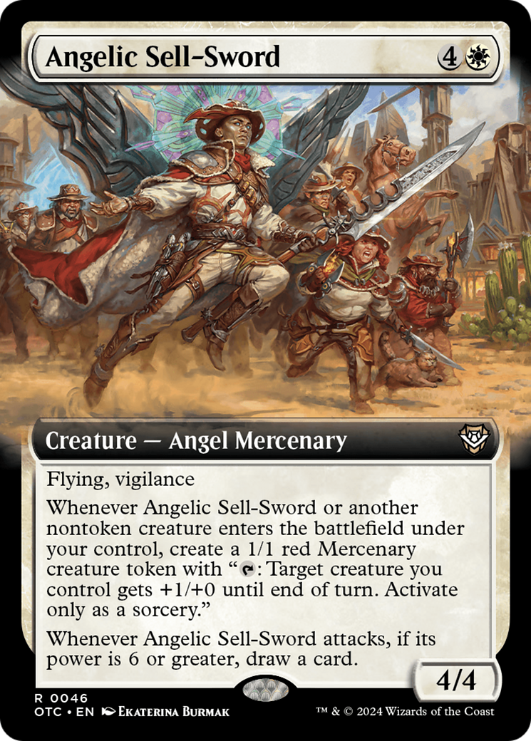 Angelic Sell-Sword (Extended Art) [Outlaws of Thunder Junction Commander] | Gam3 Escape