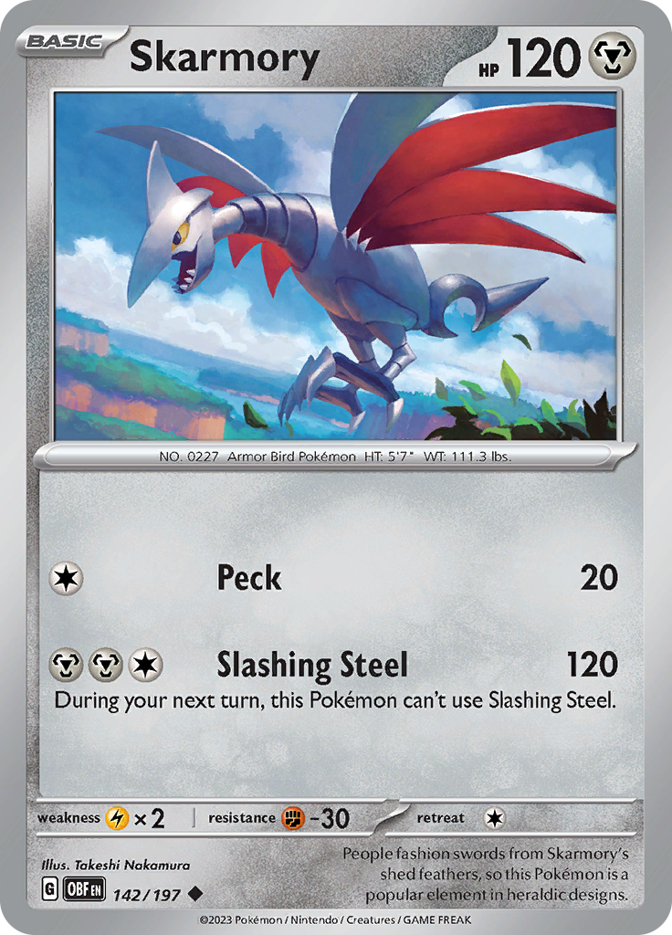 Skarmory (142/197) [Scarlet & Violet: Obsidian Flames] | Gam3 Escape