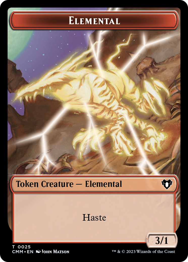 Human Soldier // Elemental (0025) Double-Sided Token [Commander Masters Tokens] | Gam3 Escape