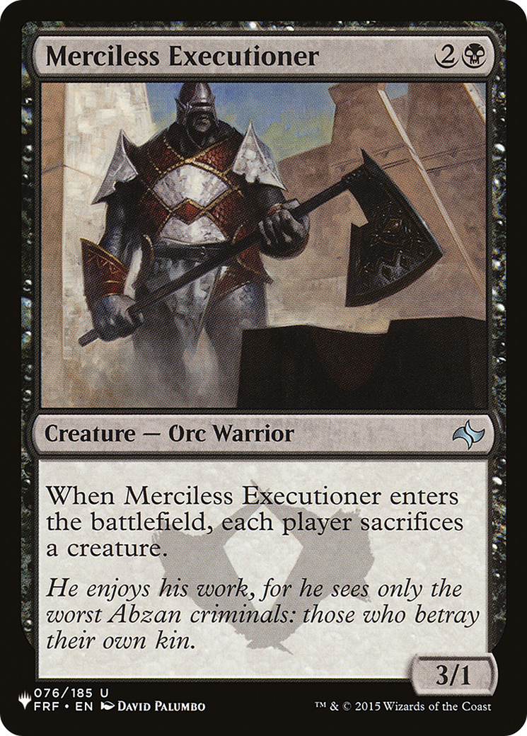 Merciless Executioner [The List Reprints] | Gam3 Escape