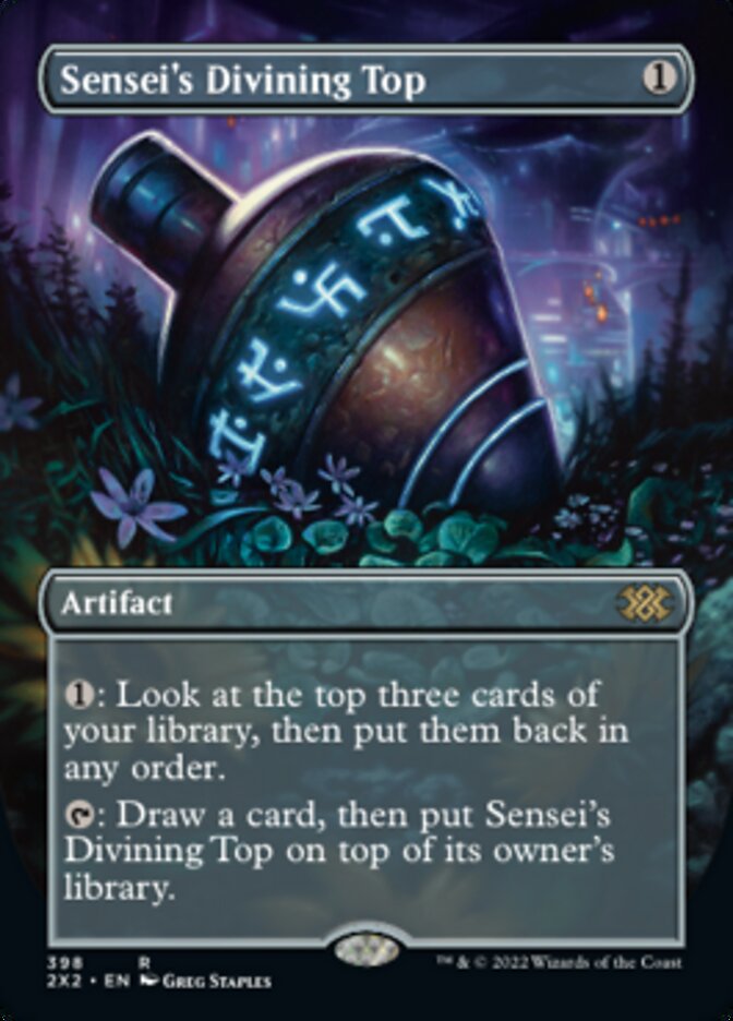 Sensei's Divining Top (Borderless Alternate Art) [Double Masters 2022] | Gam3 Escape