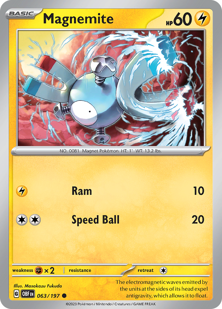 Magnemite (063/197) [Scarlet & Violet: Obsidian Flames] | Gam3 Escape