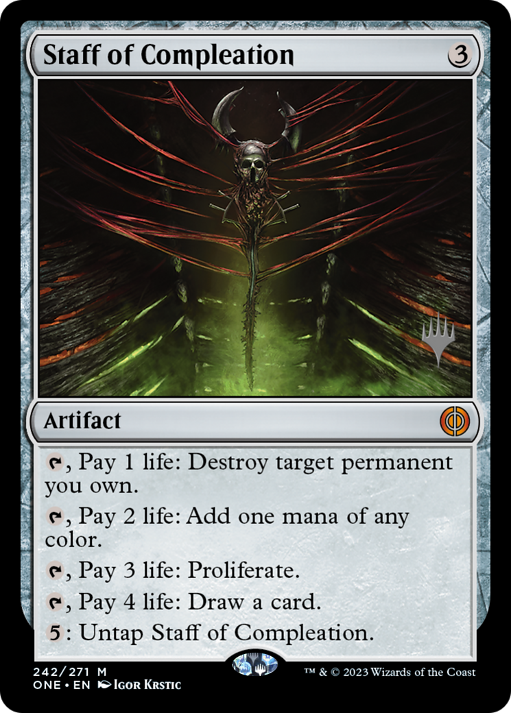 Staff of Compleation (Promo Pack) [Phyrexia: All Will Be One Promos] | Gam3 Escape