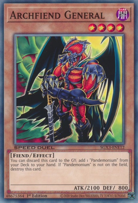 Archfiend General [SGX3-ENE12] Common | Gam3 Escape