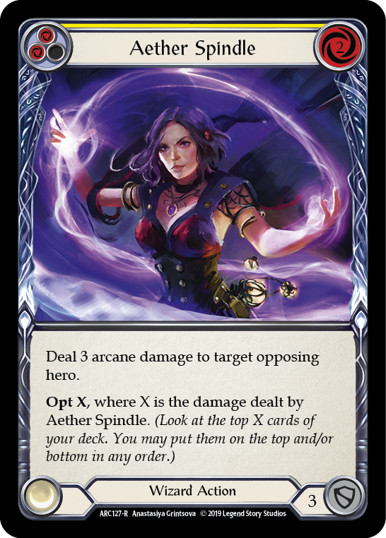 Aether Spindle (Yellow) [ARC127-R] (Arcane Rising)  1st Edition Normal | Gam3 Escape