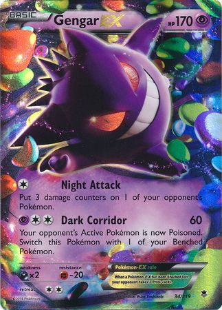 Gengar EX (34/119) (Jumbo Card) [XY: Phantom Forces] | Gam3 Escape