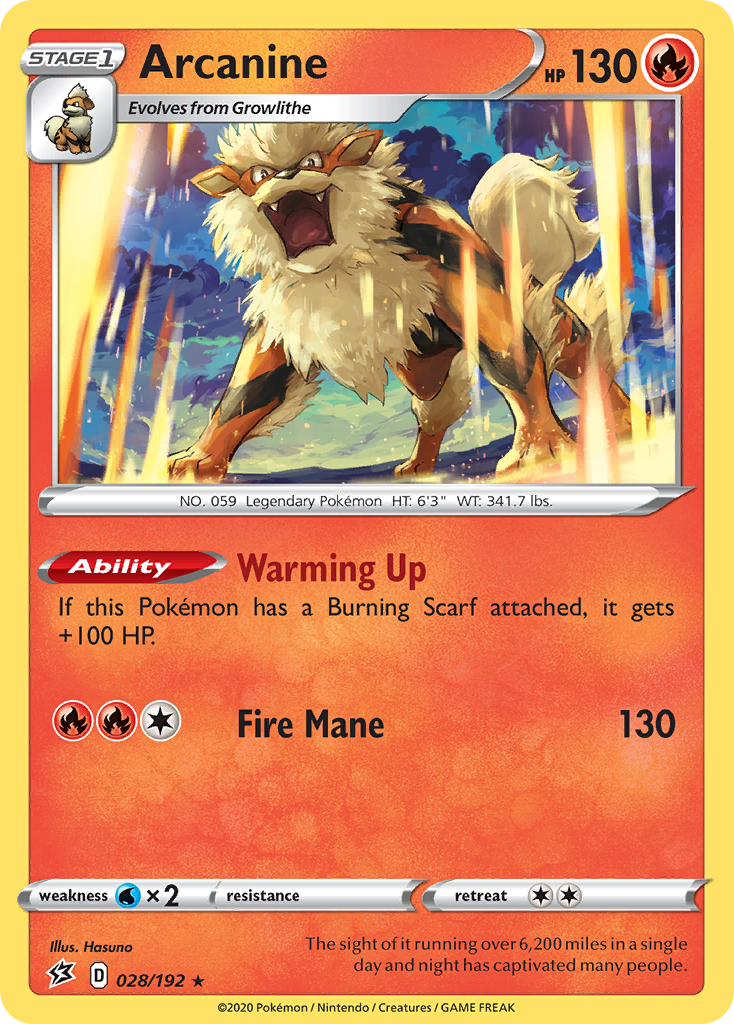 Arcanine (028/192) [Sword & Shield: Rebel Clash] | Gam3 Escape