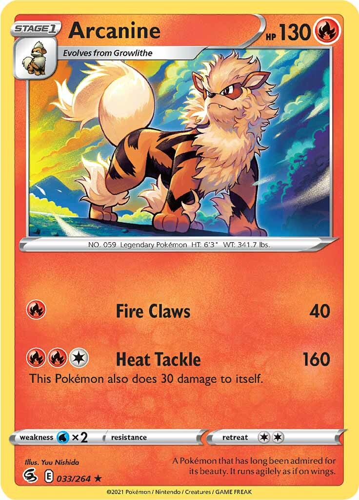 Arcanine (033/264) [Sword & Shield: Fusion Strike] | Gam3 Escape