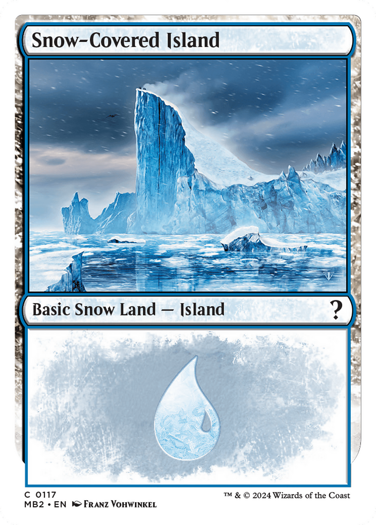 Snow-Covered Island (White Border) [Mystery Booster 2] | Gam3 Escape