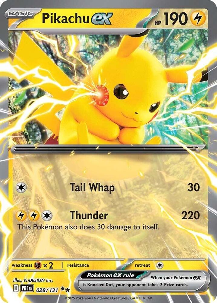 Pikachu ex (028/131) [Scarlet & Violet: Prismatic Evolutions] | Gam3 Escape
