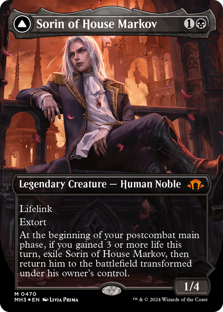 Sorin of House Markov // Sorin, Ravenous Neonate (Borderless) (Textured Foil) [Modern Horizons 3] | Gam3 Escape