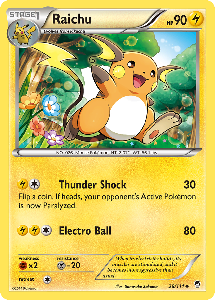 Raichu (28/111) [XY: Furious Fists] | Gam3 Escape