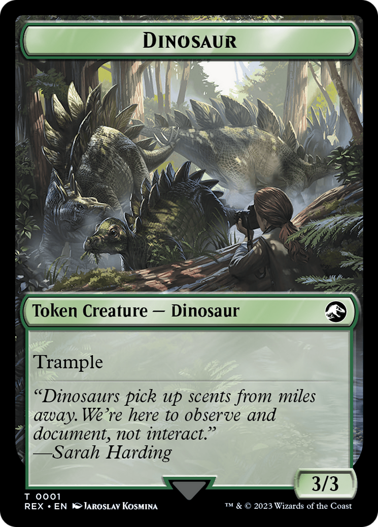 Treasure (0018) // Dinosaur (0001) Double-Sided Token [The Lost Caverns of Ixalan Tokens] | Gam3 Escape