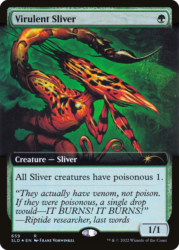 Virulent Sliver (Extended Art) (Step-and-Compleat Foil) [Secret Lair Drop Promos] | Gam3 Escape