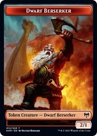Dwarf Berserker // Cat Double-Sided Token [Kaldheim Tokens] | Gam3 Escape
