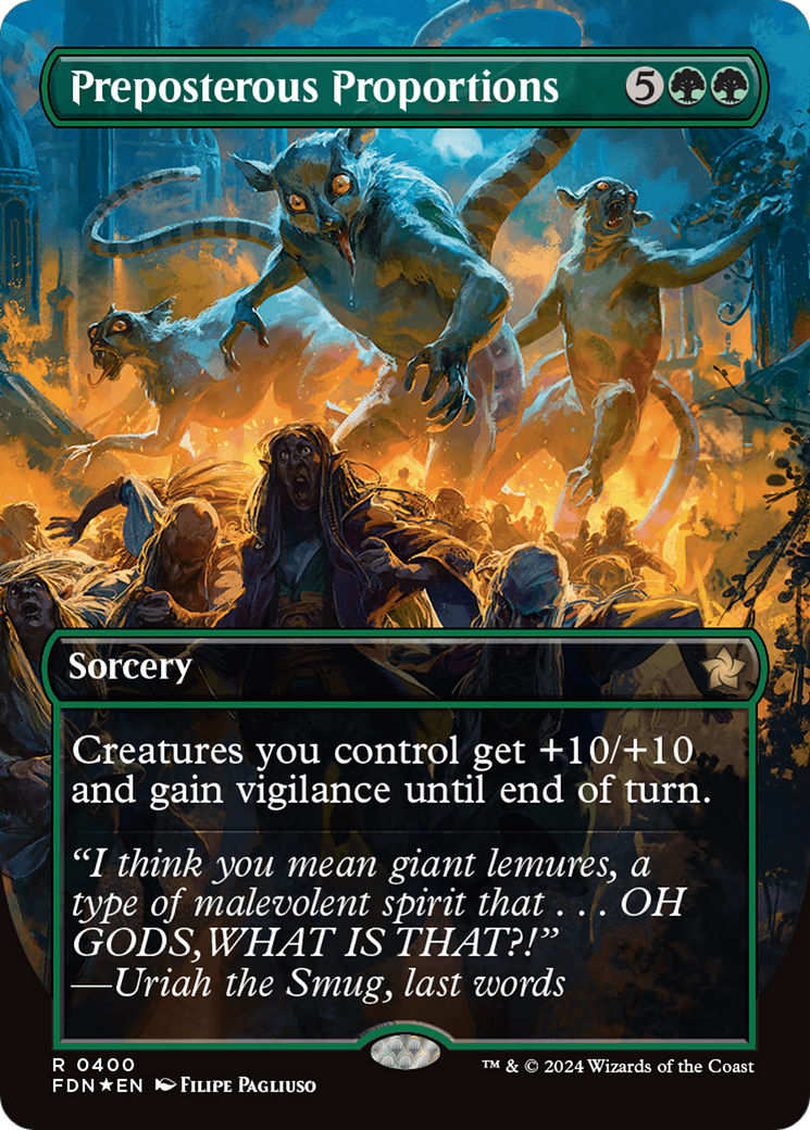 Preposterous Proportions (Borderless) (Mana Foil) [Foundations] | Gam3 Escape