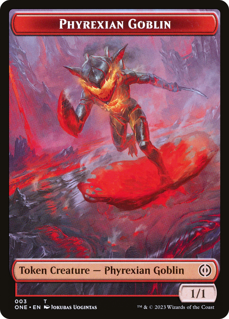 Phyrexian Goblin // The Hollow Sentinel Double-Sided Token [Phyrexia: All Will Be One Tokens] | Gam3 Escape