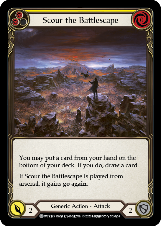 Scour the Battlescape (Yellow) [U-WTR195] (Welcome to Rathe Unlimited)  Unlimited Rainbow Foil | Gam3 Escape