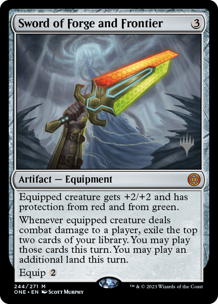 Sword of Forge and Frontier (Promo Pack) [Phyrexia: All Will Be One Promos] | Gam3 Escape