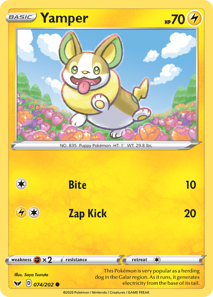 Yamper (074/202) [Sword & Shield: Base Set] | Gam3 Escape