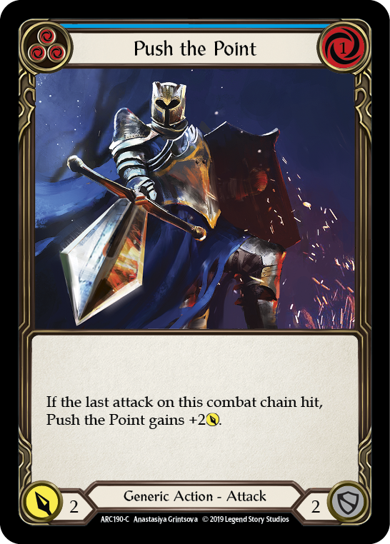 Push the Point (Blue) [ARC190-C] (Arcane Rising)  1st Edition Rainbow Foil | Gam3 Escape