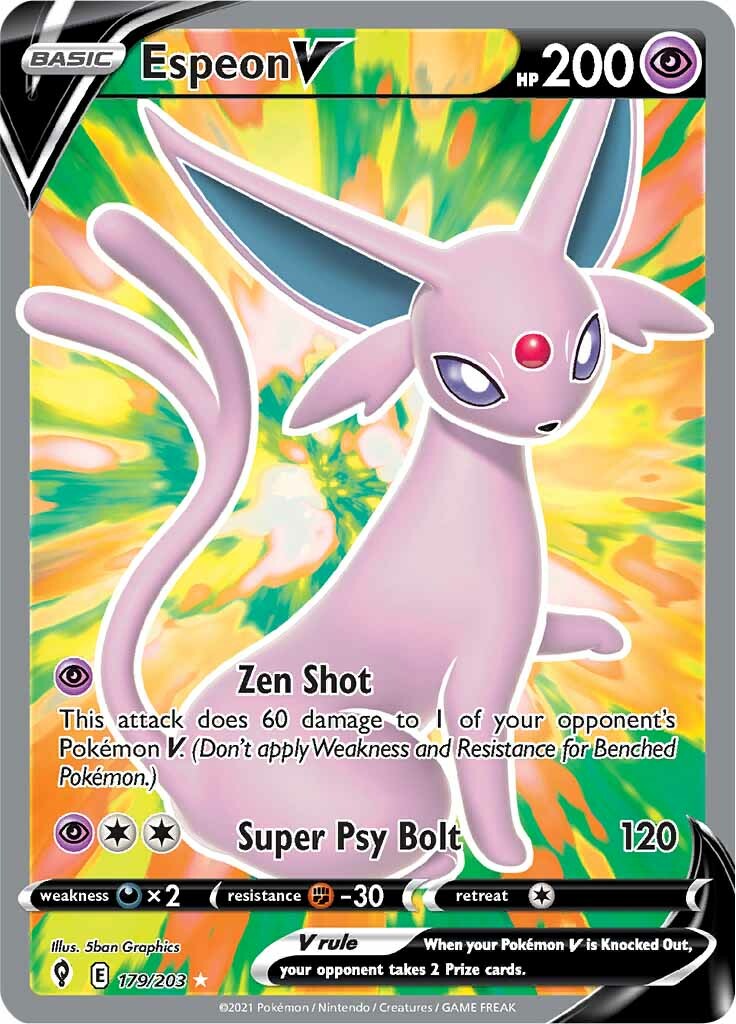 Espeon V (179/203) [Sword & Shield: Evolving Skies] | Gam3 Escape