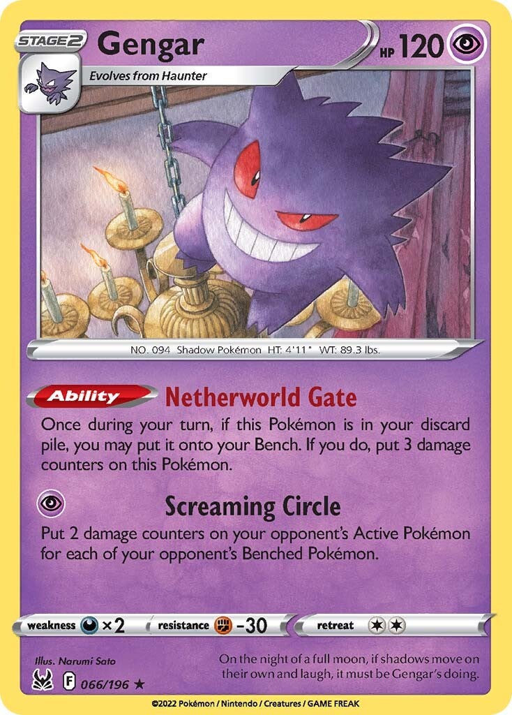 Gengar (066/196) (Theme Deck Exclusive) [Sword & Shield: Lost Origin] | Gam3 Escape