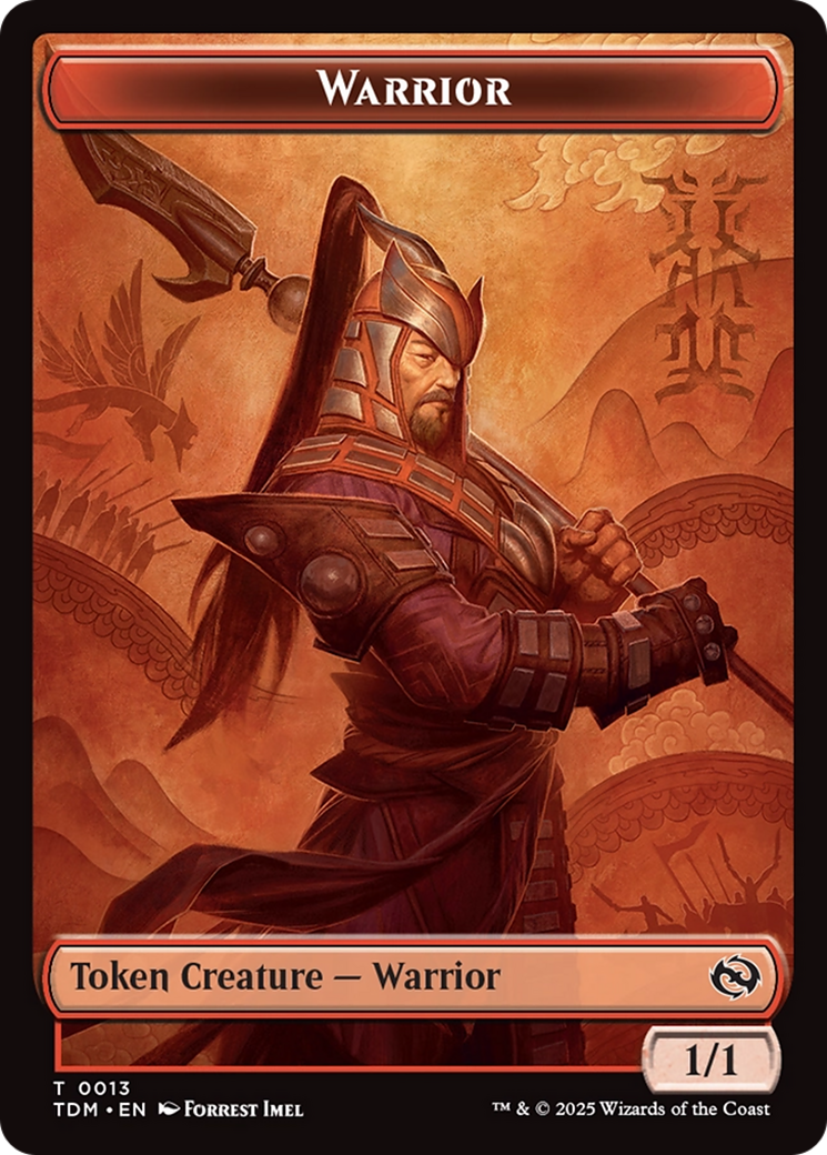 Dragon (0011) // Warrior Double-Sided Token [Tarkir: Dragonstorm Tokens] | Gam3 Escape