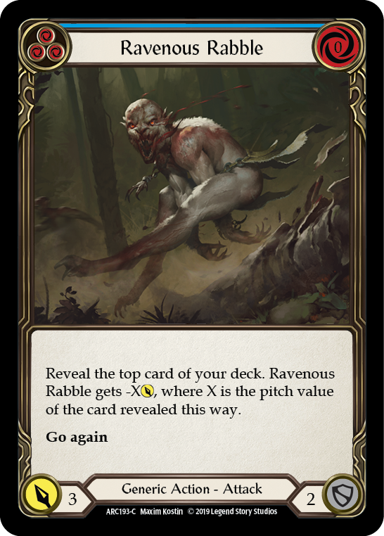 Ravenous Rabble (Blue) [ARC193-C] (Arcane Rising)  1st Edition Rainbow Foil | Gam3 Escape