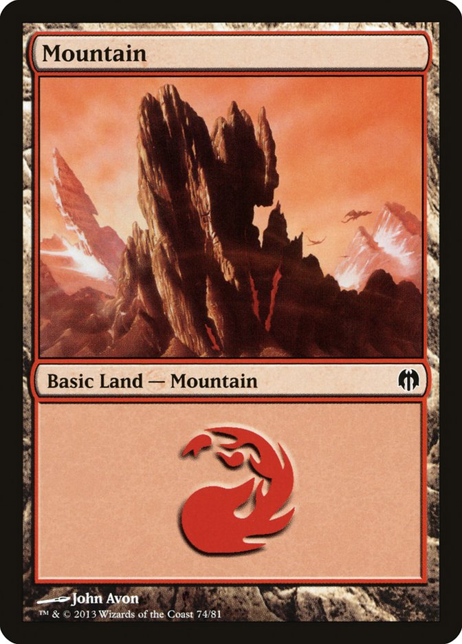 Mountain (74) [Duel Decks: Heroes vs. Monsters] | Gam3 Escape