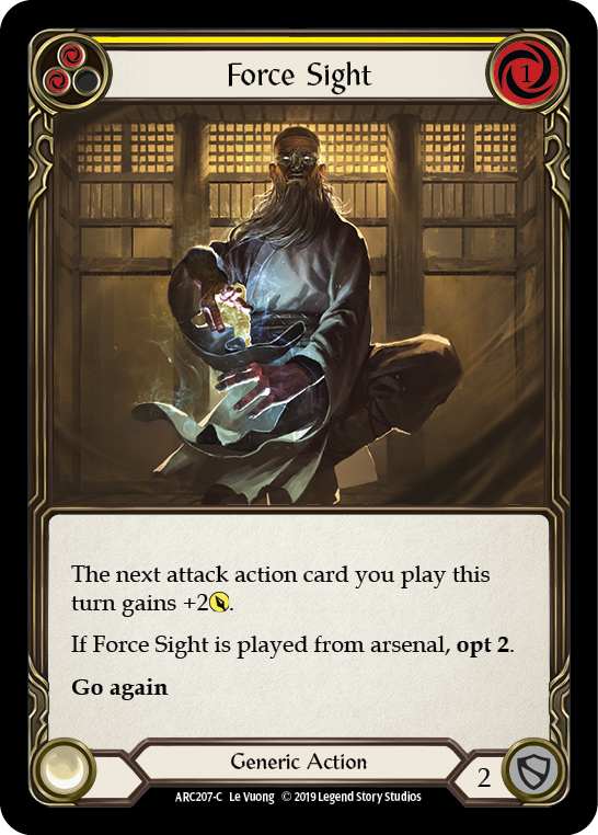 Force Sight (Yellow) [ARC207-C] (Arcane Rising)  1st Edition Rainbow Foil | Gam3 Escape
