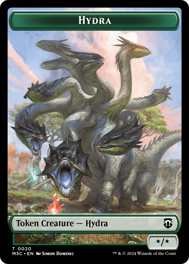 Hydra (Ripple Foil) // Boar Double-Sided Token [Modern Horizons 3 Commander Tokens] | Gam3 Escape