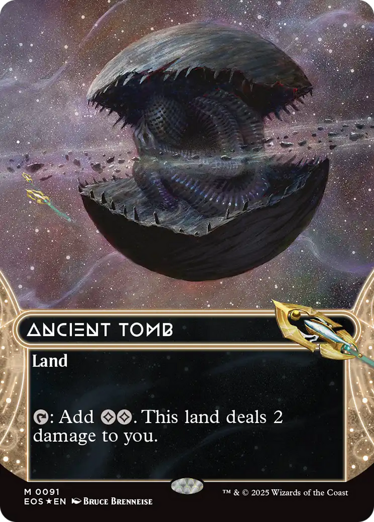 Ancient Tomb (0091) (Borderless) (Galaxy Foil) [Edge of Eternities: Stellar Sights] | Gam3 Escape