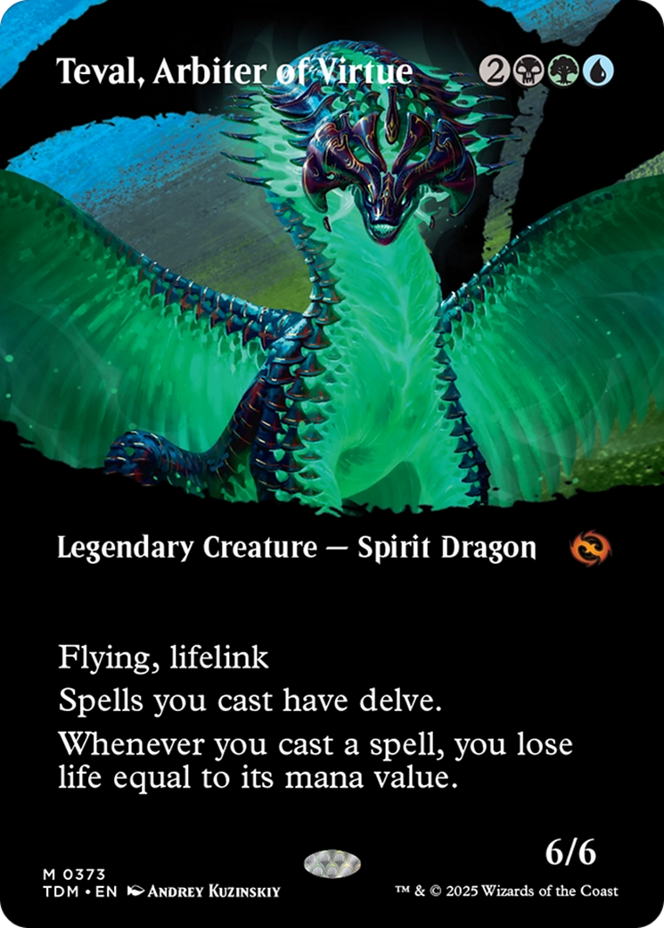 Teval, Arbiter of Virtue (Borderless) [Tarkir: Dragonstorm] | Gam3 Escape