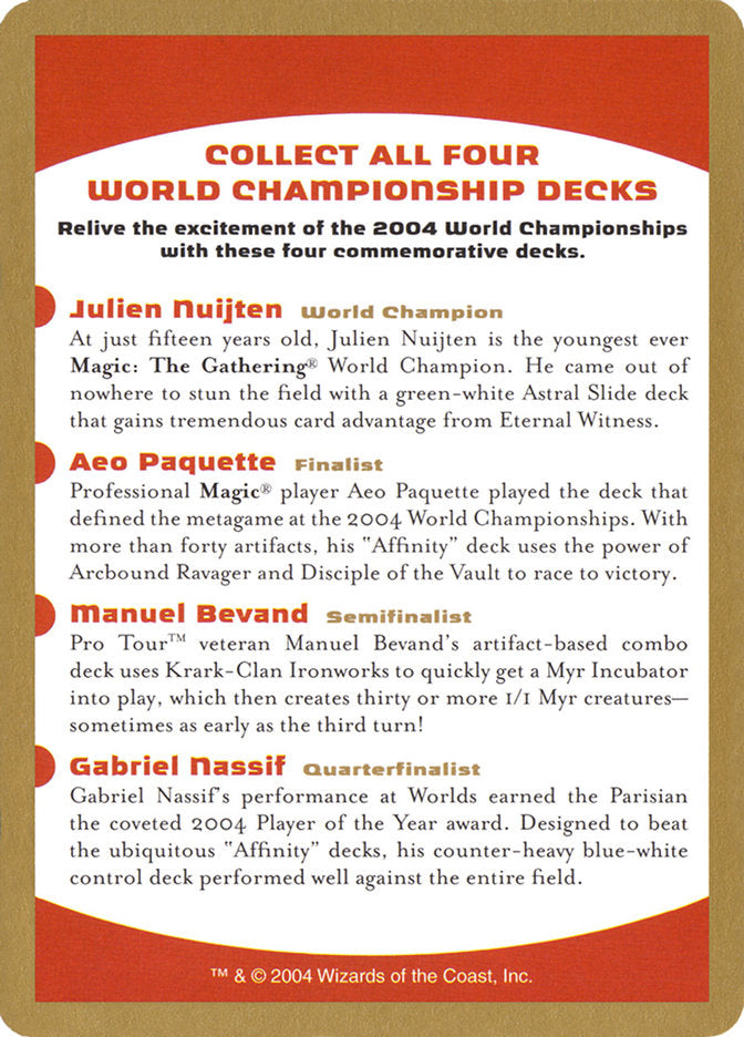 2004 World Championships Ad [World Championship Decks 2004] | Gam3 Escape