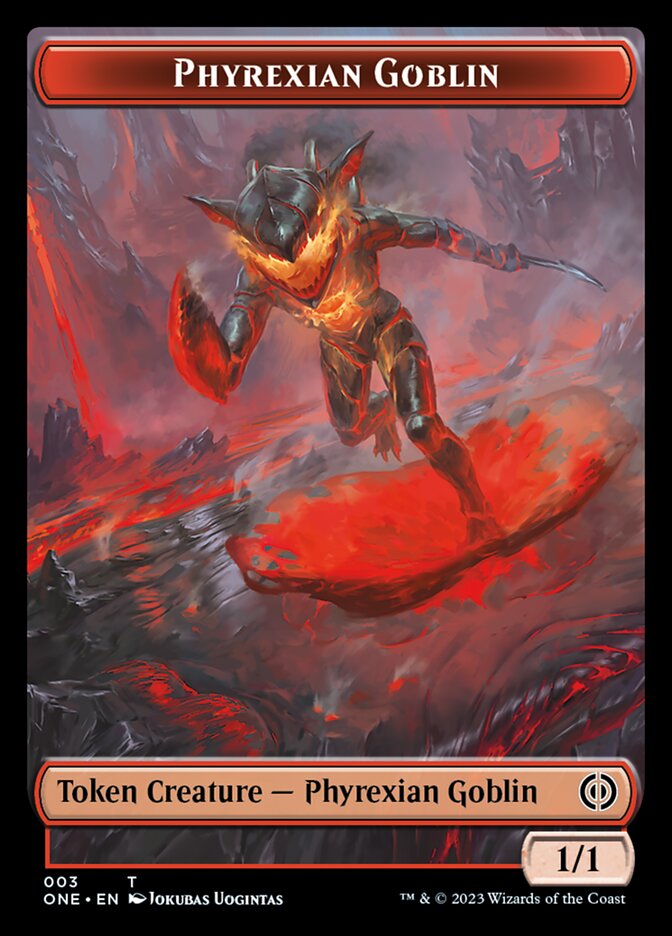 Rebel // Phyrexian Goblin Double-Sided Token [Phyrexia: All Will Be One Tokens] | Gam3 Escape