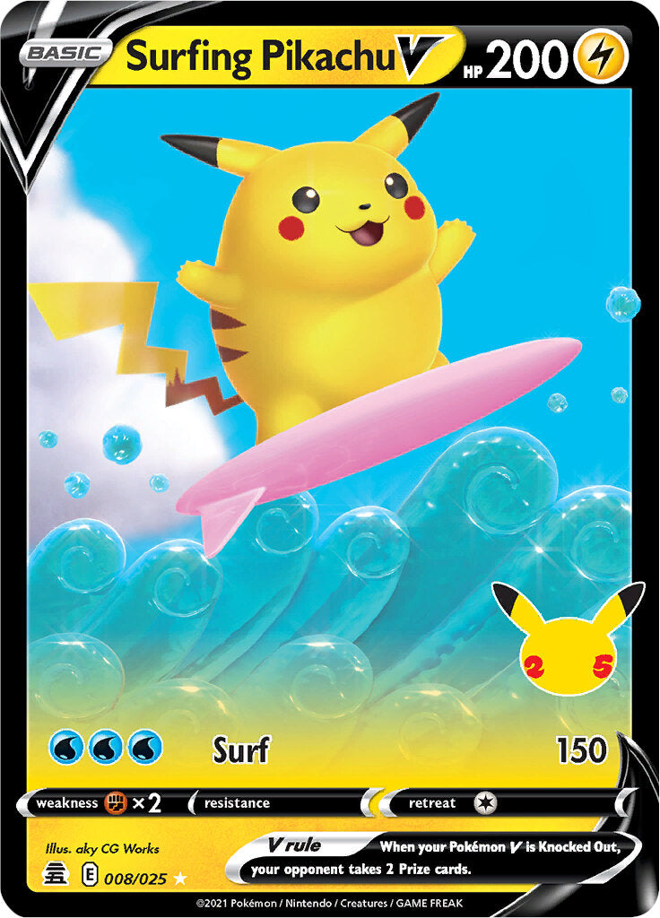 Surfing Pikachu V (008/025) [Celebrations: 25th Anniversary] | Gam3 Escape