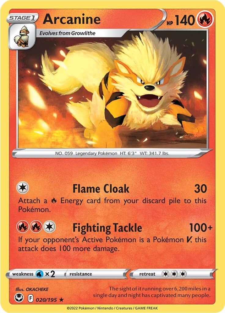 Arcanine (020/195) [Sword & Shield: Silver Tempest] | Gam3 Escape